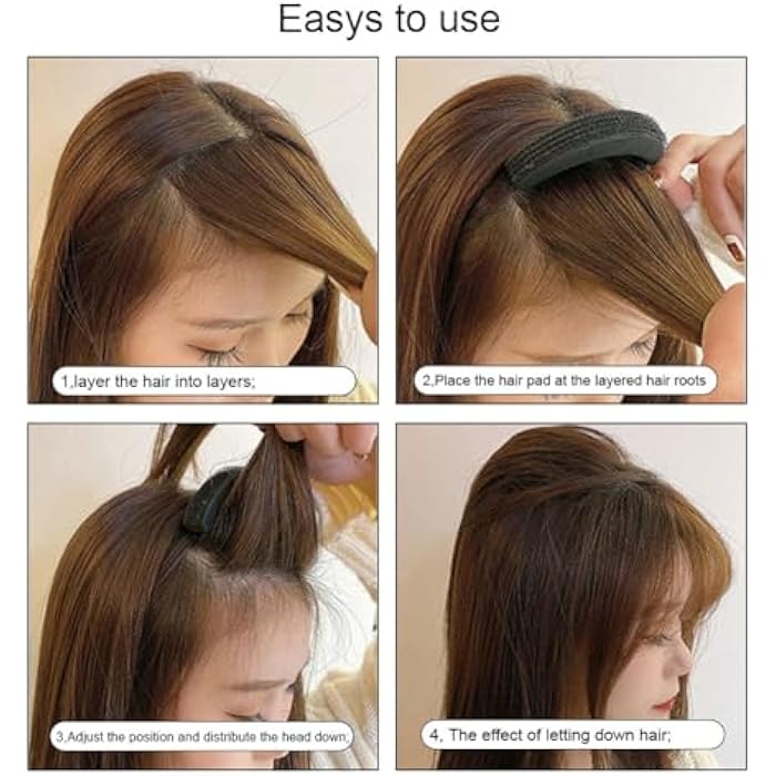 VANTOBEST 3PCS Back Bump it up Volume Hair Base Insert Tool Moon Shaped Sponge Foam Hair Volume DIY Bump it up Insert Styling Clip Stick Bun Maker Insert Tool Hair Increasing Tools (Large+Medium+Small) - Image 4